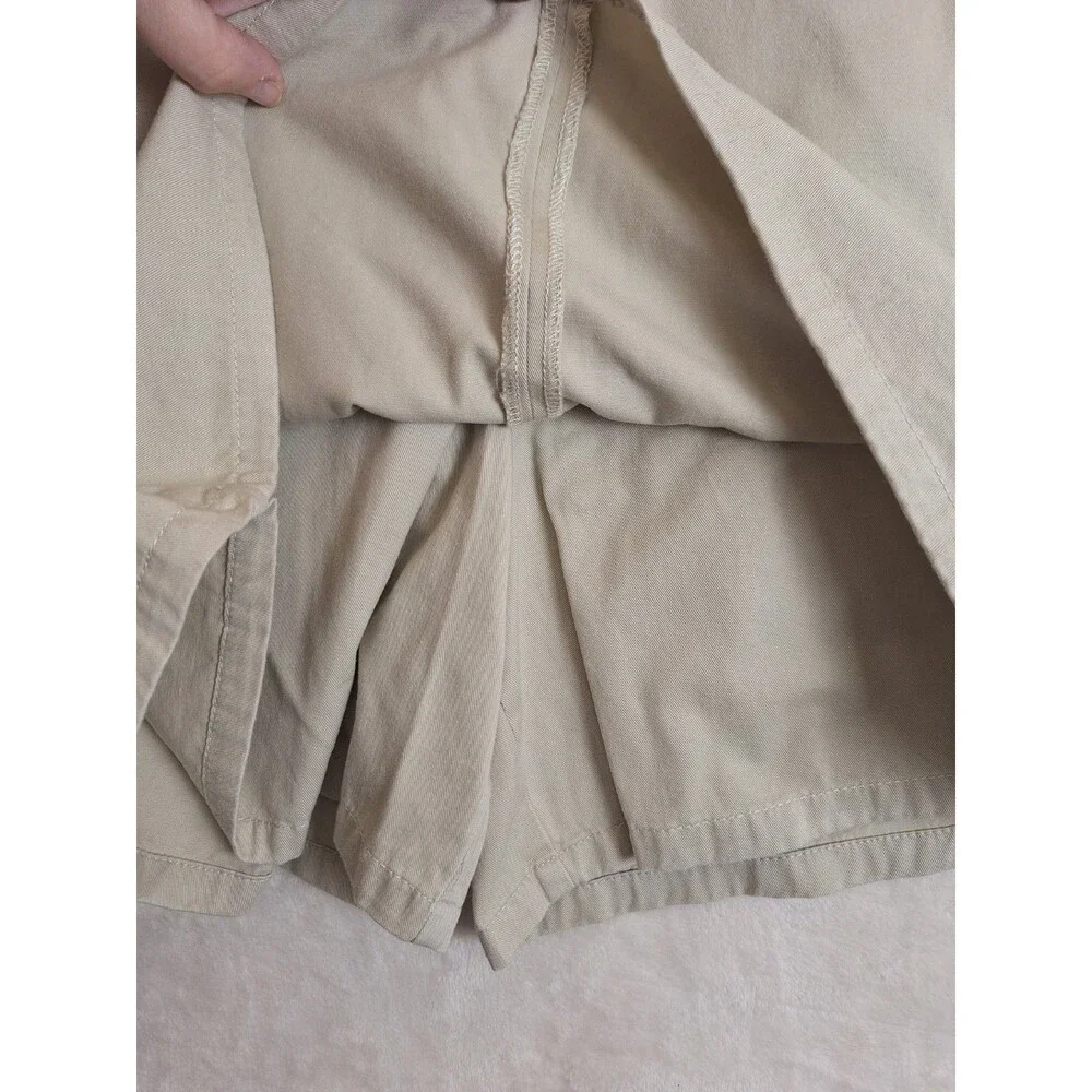 Sonoma Genuine Womens Size 6 Skort Cream Khaki Pockets Cotton Shorts Back NWT